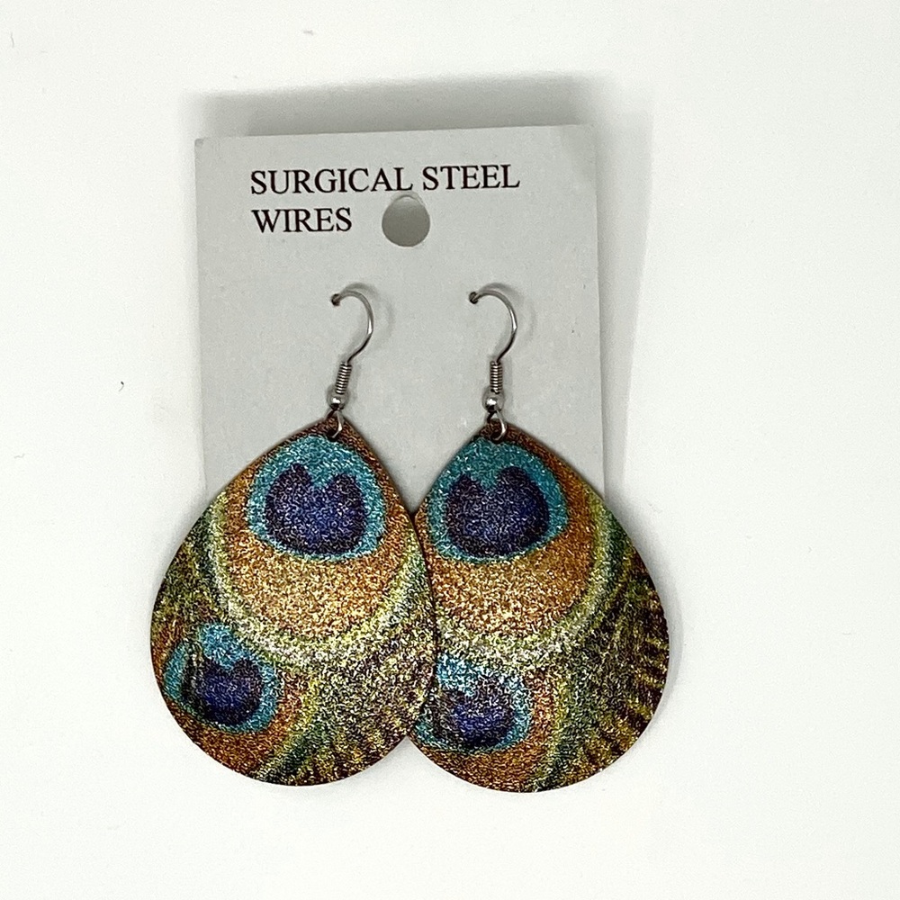 New Metallic Teardrop Surgical Steel Earrings
